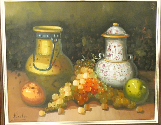 French Artist, Still Life, Oil on Canvas, 1960s, Framed-ZPI-1700647