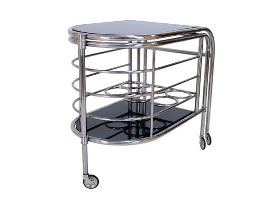 French Bar Cart in the Style of Jacques Adnet, 1990s-CXC-1229035