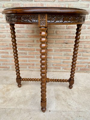 French Barley Table with Lentil Legs, Late 19th Century-NOU-1806363