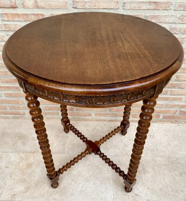 French Barley Table with Lentil Legs, Late 19th Century-NOU-1806363