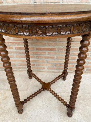 French Barley Table with Lentil Legs, Late 19th Century-NOU-1806363