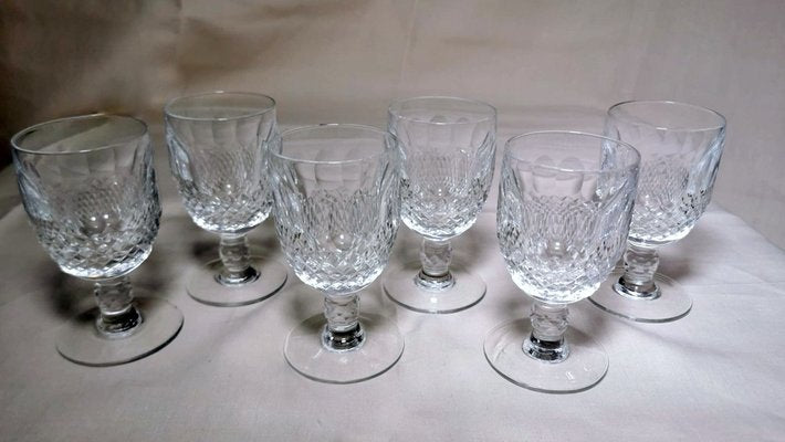 French Beaux-Art Style Ground Crystal Liqueur Glasses, 1920, Set of 6-QRS-1385435