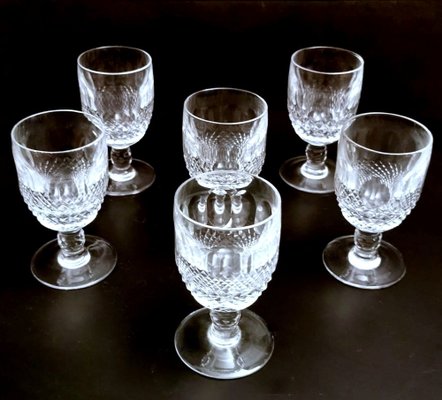 French Beaux-Art Style Ground Crystal Liqueur Glasses, 1920, Set of 6-QRS-1385435