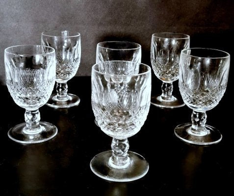 French Beaux-Art Style Ground Crystal Liqueur Glasses, 1920, Set of 6-QRS-1385435