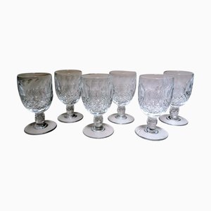 French Beaux-Art Style Ground Crystal Liqueur Glasses, 1920, Set of 6-QRS-1385435