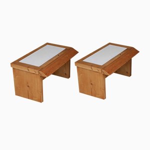 French Bedside Pine Nightstands, Set of 2-MB-1336377