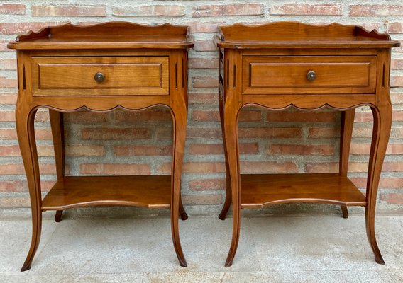 French Bedside Tables with a Drawer, 1900s, Set of 2-NOU-1440971