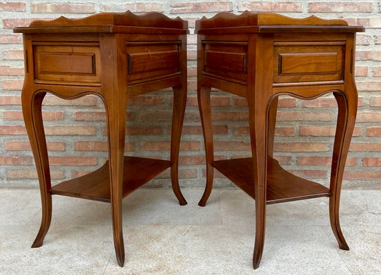 French Bedside Tables with a Drawer, 1900s, Set of 2-NOU-1440971