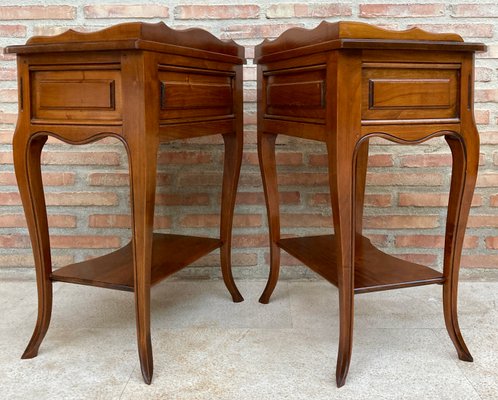 French Bedside Tables with a Drawer, 1900s, Set of 2-NOU-1440971