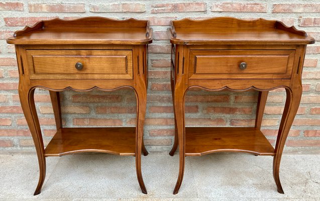 French Bedside Tables with a Drawer, 1900s, Set of 2-NOU-1440971