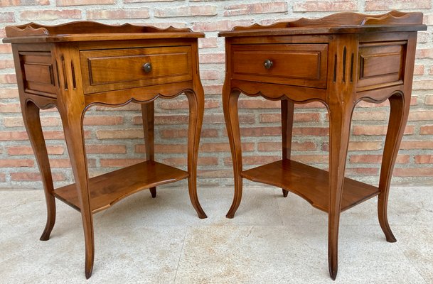 French Bedside Tables with a Drawer, 1900s, Set of 2-NOU-1440971