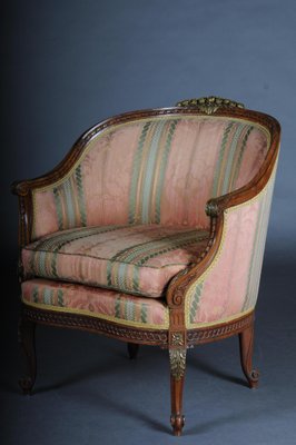 French Beechwood Canape Sofa & Armchairs, 1900s, Set of 3-FLW-1402248