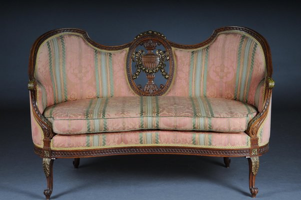 French Beechwood Canape Sofa & Armchairs, 1900s, Set of 3-FLW-1402248