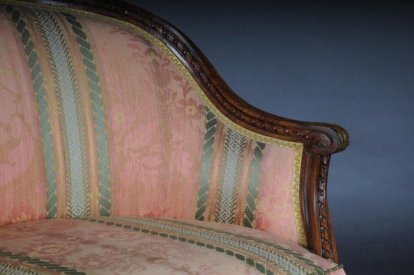 French Beechwood Canape Sofa & Armchairs, 1900s, Set of 3-FLW-1402248