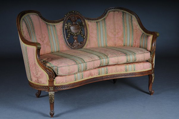 French Beechwood Canape Sofa & Armchairs, 1900s, Set of 3-FLW-1402248