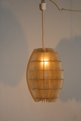 French Beige Resin Pendant Lamp, 1960s-EH-552352