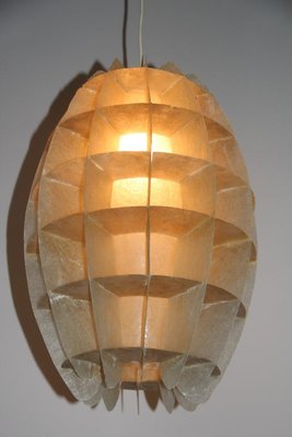 French Beige Resin Pendant Lamp, 1960s-EH-552352