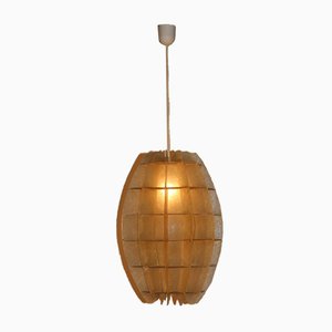 French Beige Resin Pendant Lamp, 1960s-EH-552352