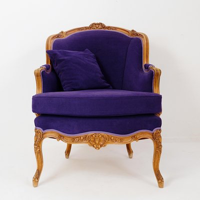 French Bergere Armchair in Velvet-NYF-2018787