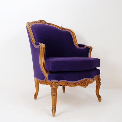 French Bergere Armchair in Velvet-NYF-2018787