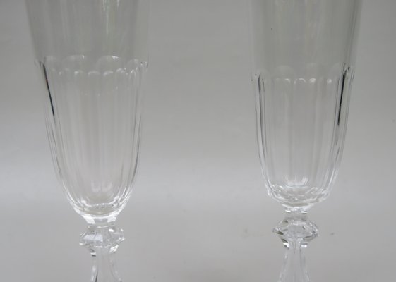 French Biedermeier Handblown Champagne Flutes, Set of 6-EY-1074302