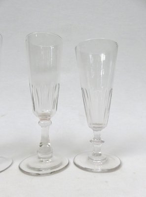 French Biedermeier Handblown Champagne Flutes, Set of 6-EY-1059246