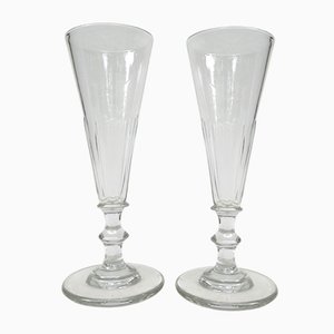 French Biedermeier Handblown Champagne Flutes, Set of 6-EY-1059246