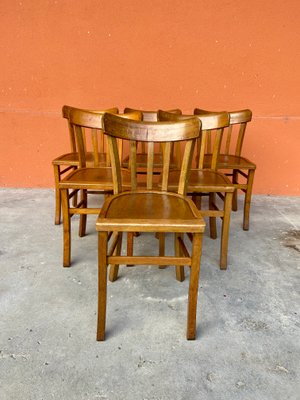 French Bistro Chairs, 1950s, Set of 6-GQM-2020124