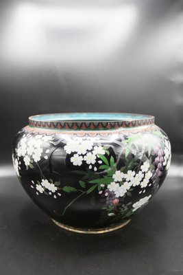 French Black Decorated Cloisonné Vase, 1900s-RCE-1444647