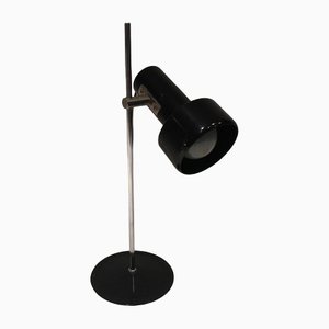 French Black Lacquered Metal and Chrome Adjustable Lamp, 1970s-BA-1365875