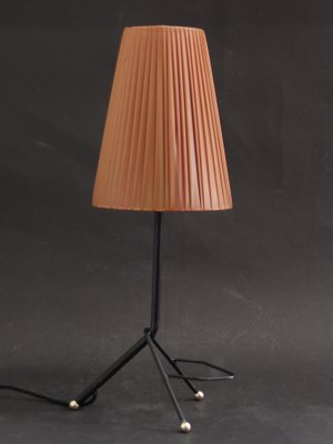 French Black & Red Tripod Table Lamp, 1950s-SY-1209340