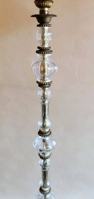 French Blown Glass & Brass Floor Lamp-QRS-1228648