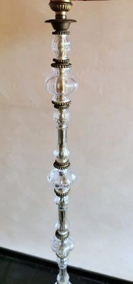 French Blown Glass & Brass Floor Lamp-QRS-1228648