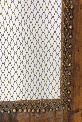 French Bookcase with Brass Mesh Doors, Late 19th Century-RIU-1328436