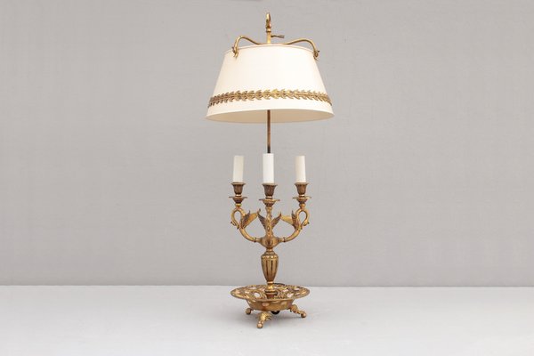 French Bouillotte Table Lamp with Swans, 1910s-DUM-1755795