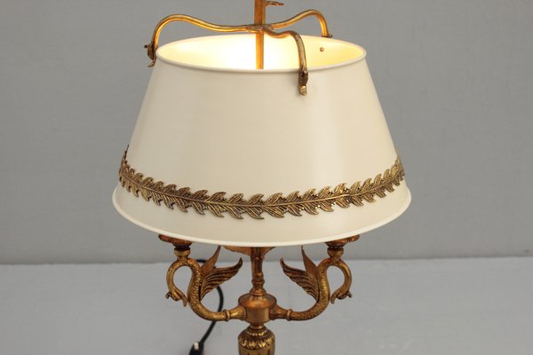 French Bouillotte Table Lamp with Swans, 1910s-DUM-1755795