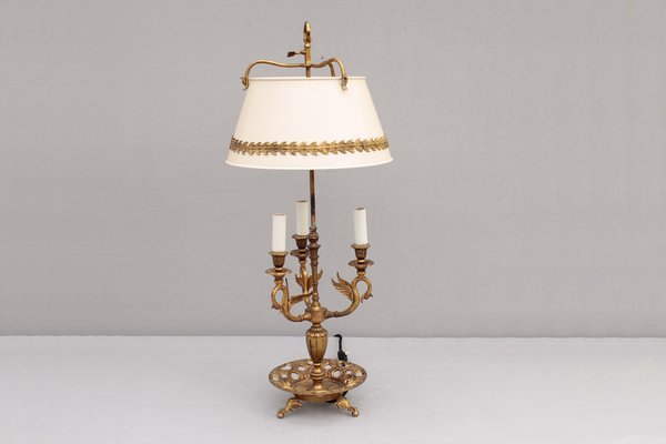 French Bouillotte Table Lamp with Swans, 1910s-DUM-1755795