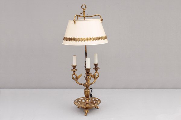 French Bouillotte Table Lamp with Swans, 1910s-DUM-1755795