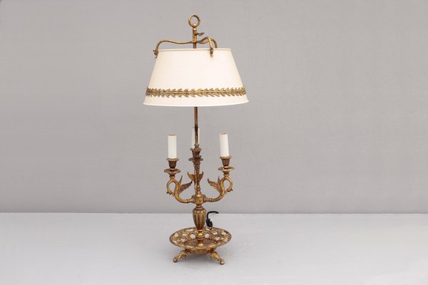 French Bouillotte Table Lamp with Swans, 1910s-DUM-1755795