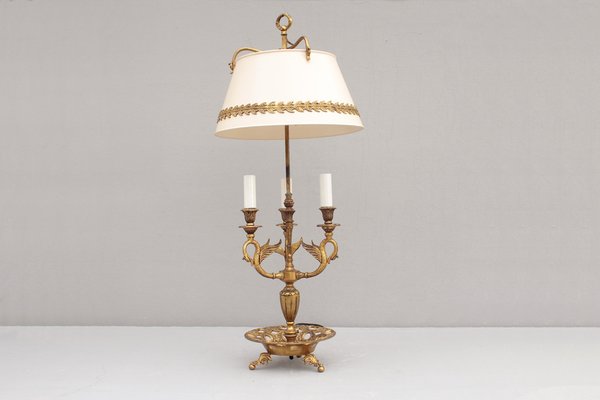 French Bouillotte Table Lamp with Swans, 1910s-DUM-1755795