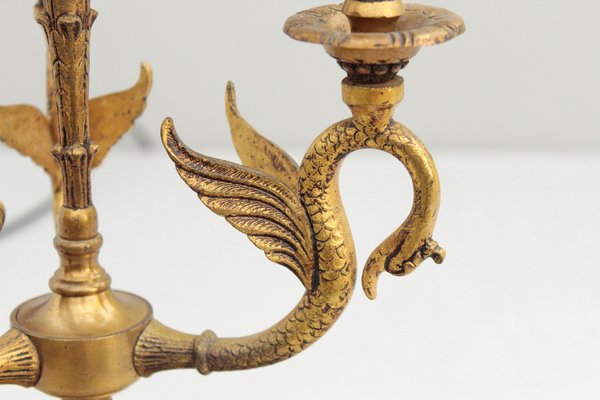 French Bouillotte Table Lamp with Swans, 1910s-DUM-1755795