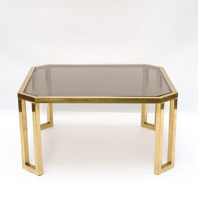 French Brass and Glass Octagonal Tables from Maison Jansen, 1970s-JDR-1126191