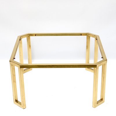 French Brass and Glass Octagonal Tables from Maison Jansen, 1970s-JDR-1126191