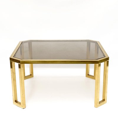 French Brass and Glass Octagonal Tables from Maison Jansen, 1970s-JDR-1126191