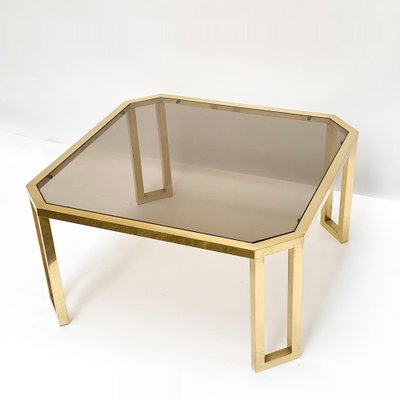 French Brass and Glass Octagonal Tables from Maison Jansen, 1970s-JDR-1126191