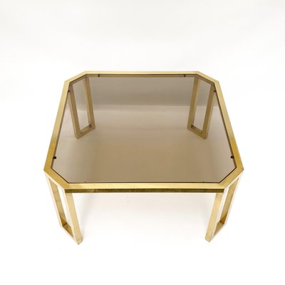 French Brass and Glass Octagonal Tables from Maison Jansen, 1970s-JDR-1126191