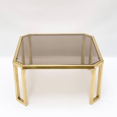 French Brass and Glass Octagonal Tables from Maison Jansen, 1970s-JDR-1126191