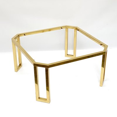 French Brass and Glass Octagonal Tables from Maison Jansen, 1970s-JDR-1126191