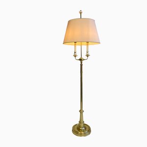 French Brass and Porcelain Bouillotte Floor Lamp-WZZ-1175274