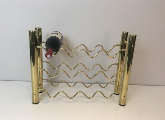 French Brass Bottles Rack, 1970s-BA-658400